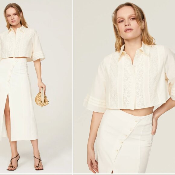 Jason Wu Designer Crop Button Down - Picture 9 of 9